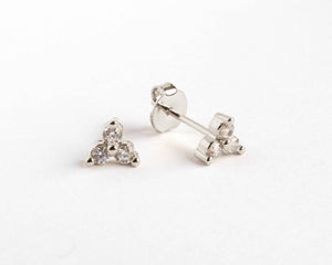 MINI AROS FLOR CIRCONES ENCHAPADOS EN ORO