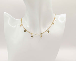 COLLAR ESTRELLAS ENCHAPADO EN ORO