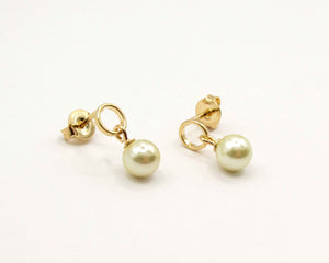 AROS PERLA & CIRCULO ENCHAPADOS EN ORO